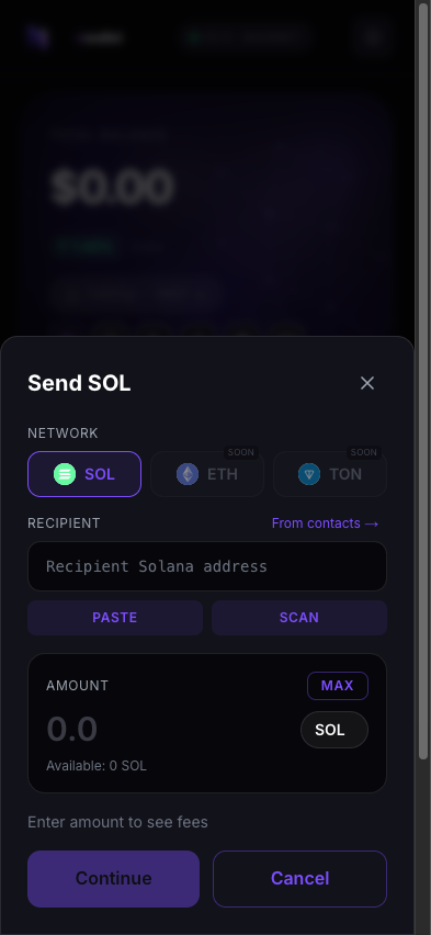Sending across chains